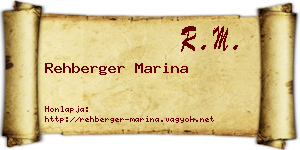 Rehberger Marina névjegykártya